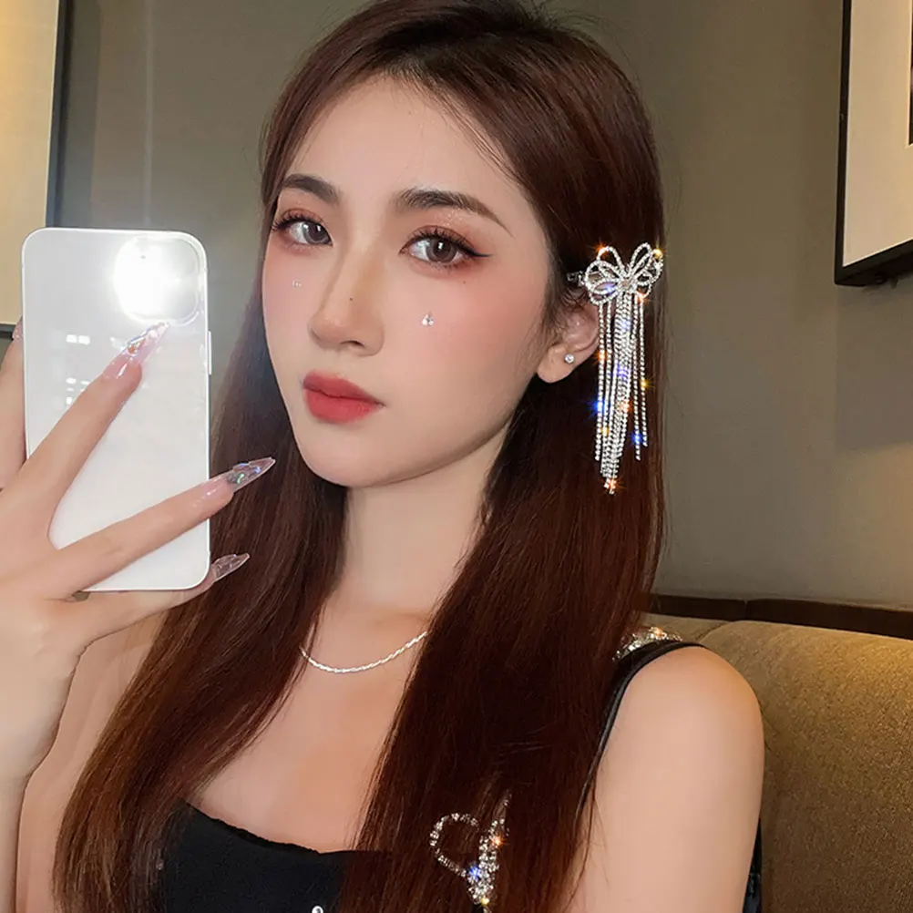 Rhinestone Hair Clips for Women Tassel Edge Bow Barrettes Jewelry Hair Accessories Daily Party Styling Bangs Off Face Adjustable
Rhinestone Hair Clips for Women Tassel Edge Bow Barrettes Jewelry Hair Accessories Daily Party Styling Bangs Off Face Adjustable