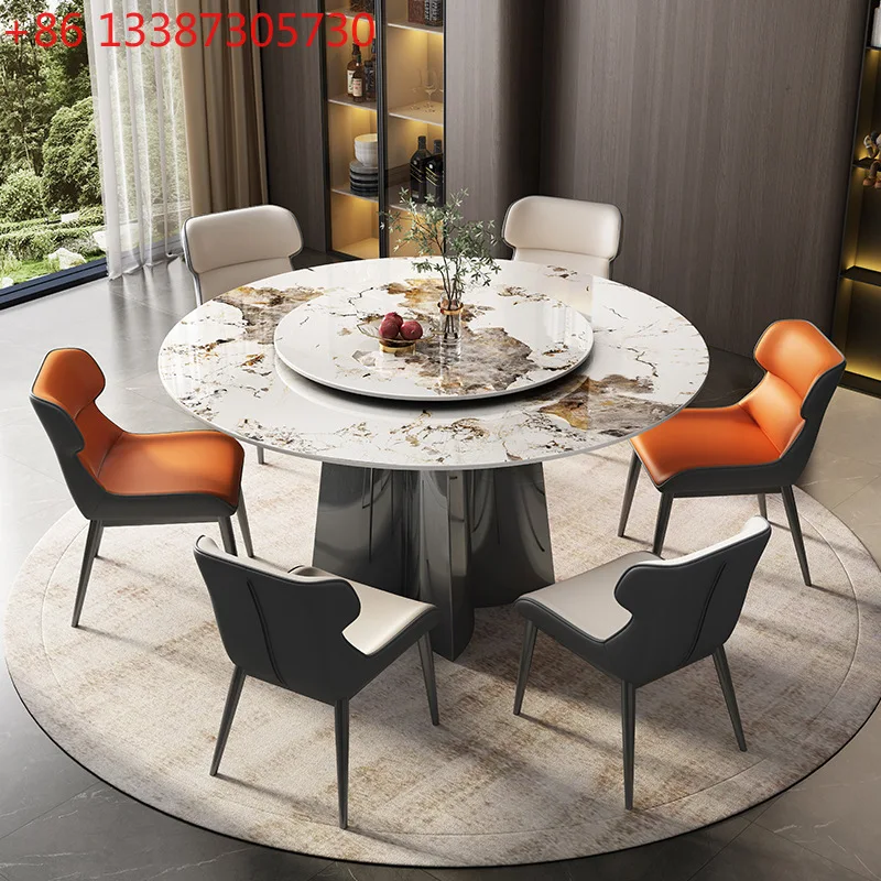 Slate dining table modern simple light luxury round table with turntable round dining table for home use
Slate dining table modern simple light luxury round table with turntable round dining table for home use