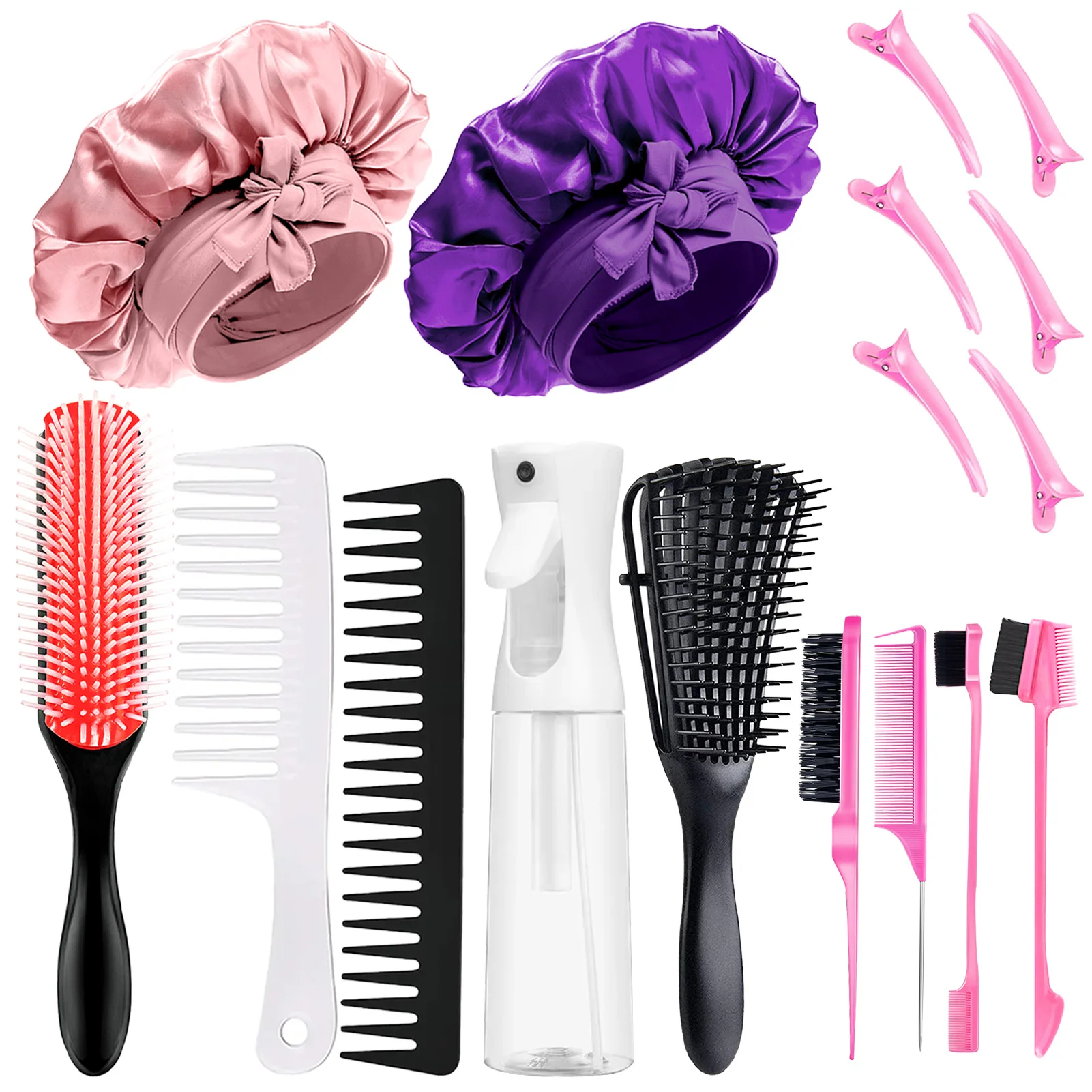 High-quality Sleep Cap Kit Comfortable Silk Bonnet Prevent Hair Messy During Sleep with Professional Styling Comb & Spray Bottle
High-quality Sleep Cap Kit Comfortable Silk Bonnet Prevent Hair Messy During Sleep with Professional Styling Comb & Spray Bottle