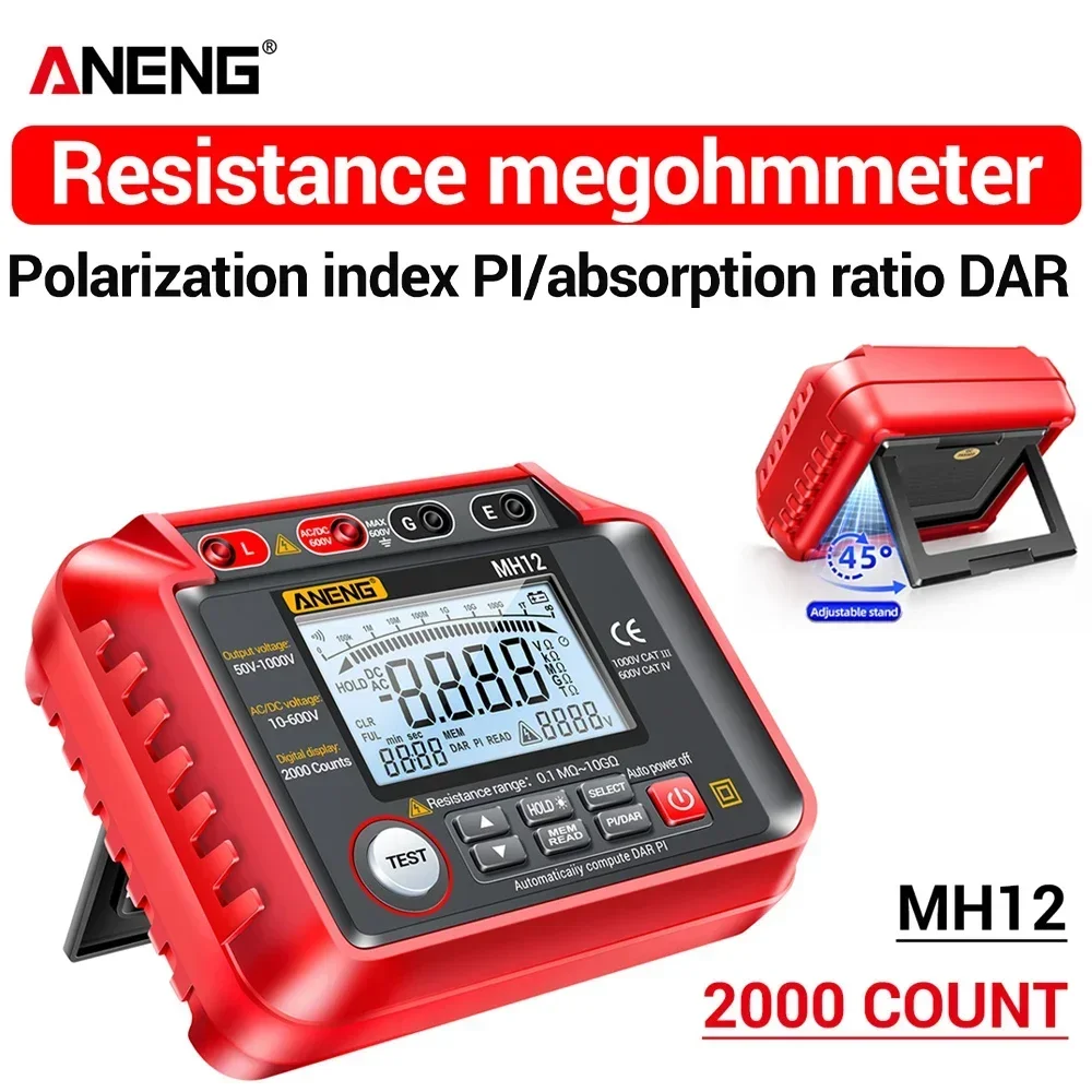 ANENG MH12 Insulation Resistance Tester Earth Resistance Meters Tester Cable Professional Meter High Voltage Megohmmeter Voltmet
ANENG MH12 Insulation Resistance Tester Earth Resistance Meters Tester Cable Professional Meter High Voltage Megohmmeter Voltmet
