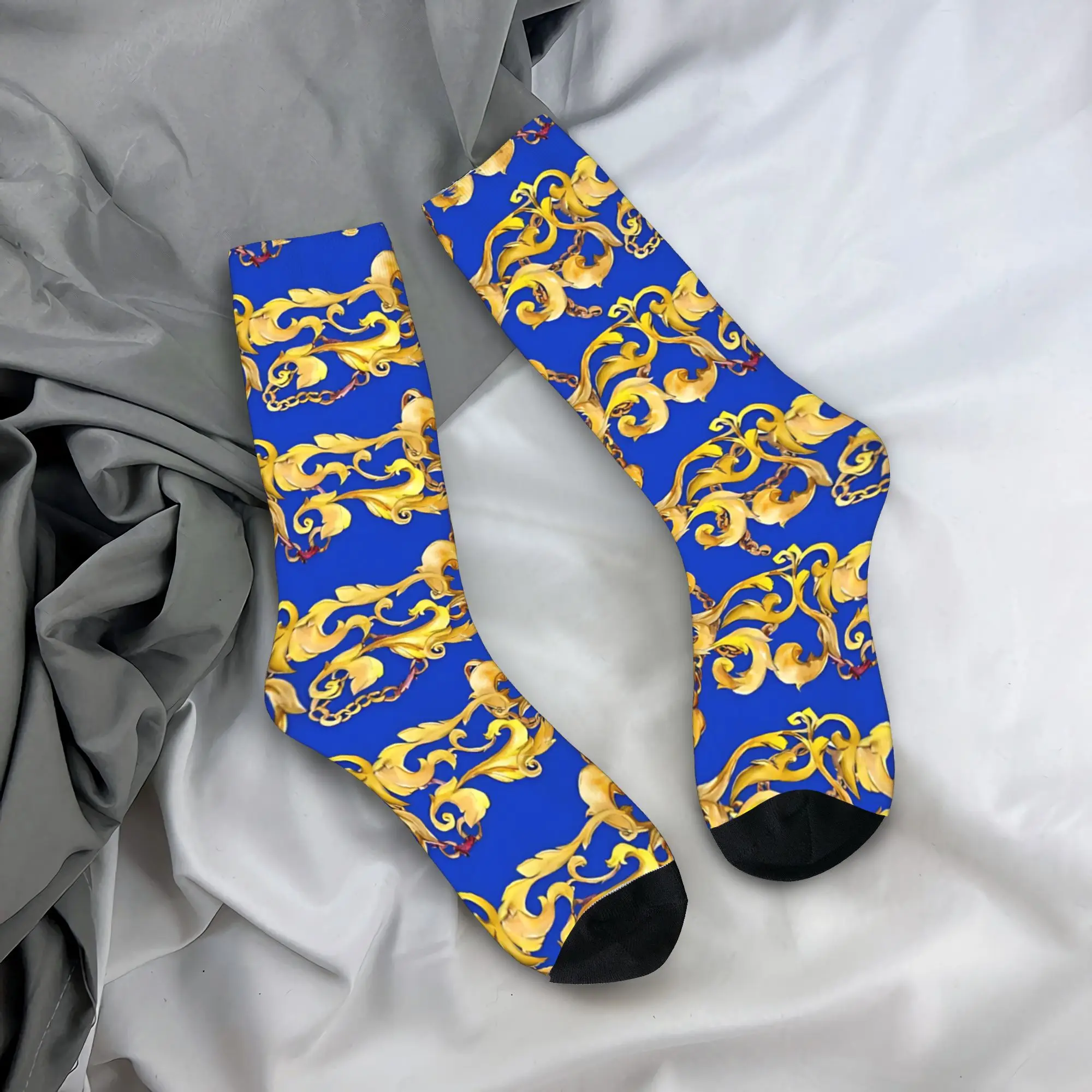 Rich Blue And Gold Baroque Pattern Socks Fashion Stockings Men Quality Skateboard Socks Winter Pattern Non Skid Socks
Rich Blue And Gold Baroque Pattern Socks Fashion Stockings Men Quality Skateboard Socks Winter Pattern Non Skid Socks