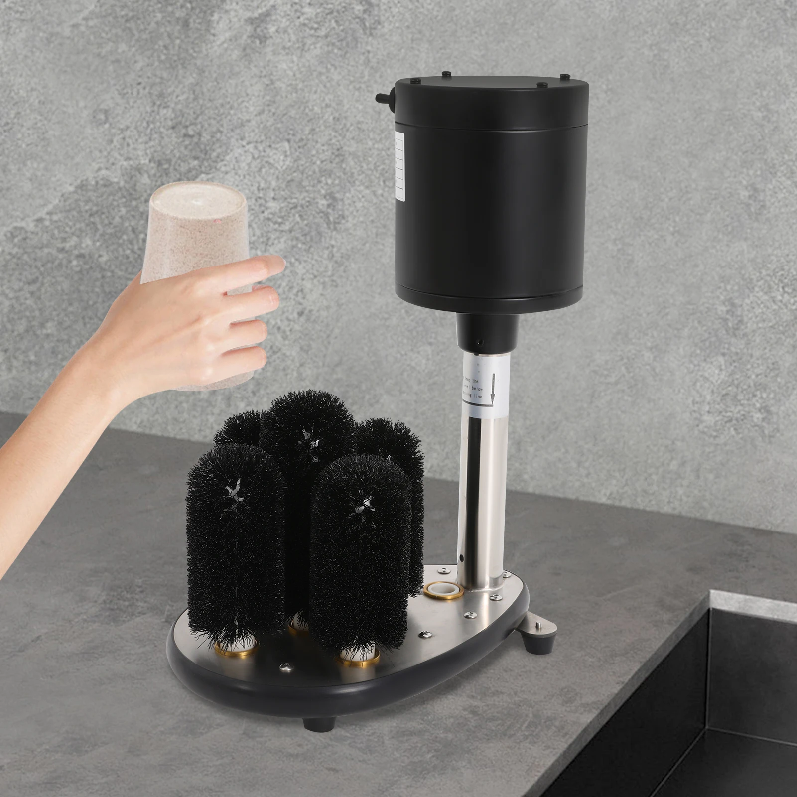 Black 60Hz Electric Glass Washer 5-Brush Commercial Glass Washer 201 Stainless Steel Wine Glass Cleaning Machine
Black 60Hz Electric Glass Washer 5-Brush Commercial Glass Washer 201 Stainless Steel Wine Glass Cleaning Machine