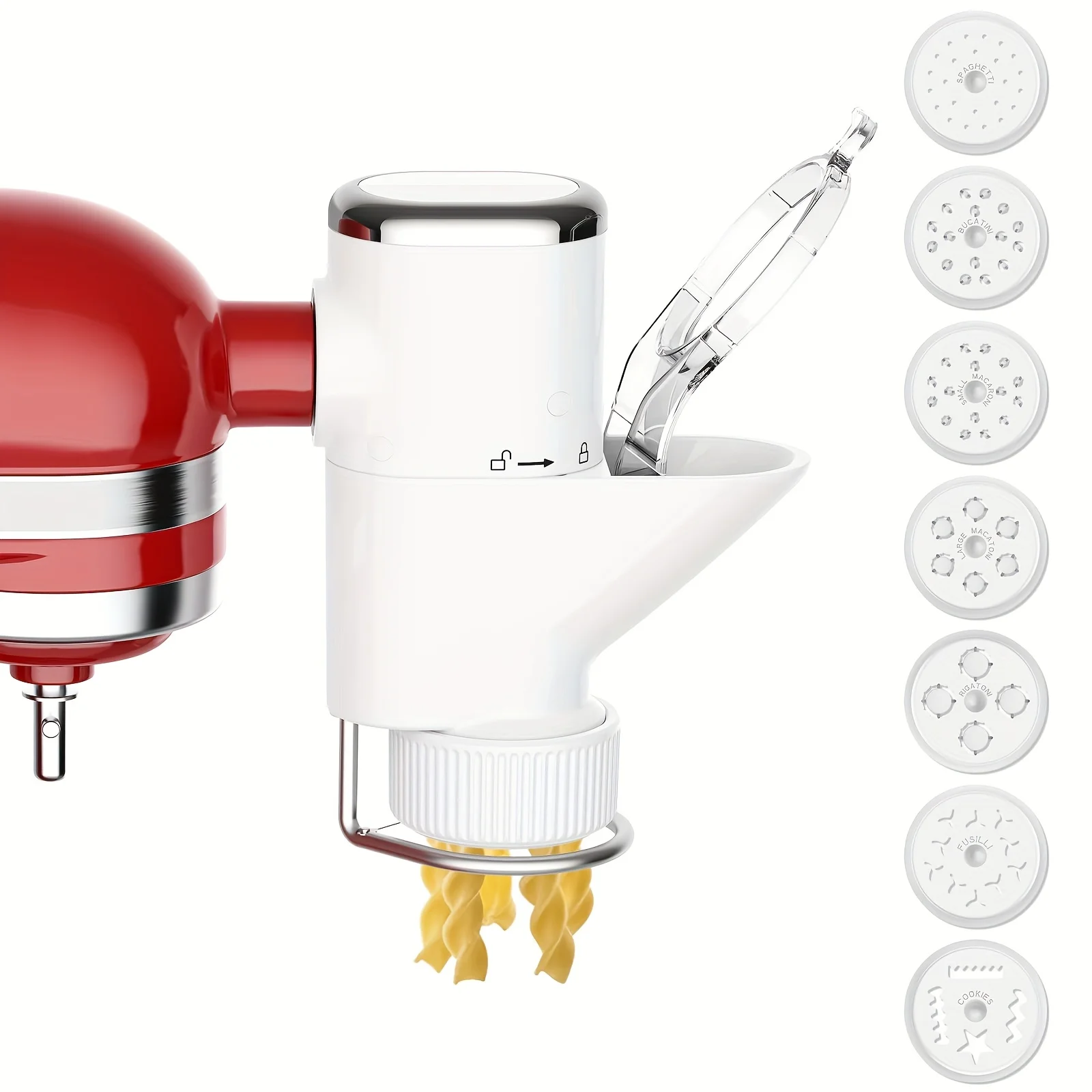 Attachment for KA Stand Mixers to Make Pasta - Gourmet Pasta Press with 7 Interchangeable Plates, a Machine Accessory for Pasta Making, And Easy to Clean
Attachment for KA Stand Mixers to Make Pasta - Gourmet Pasta Press with 7 Interchangeable Plates, a Machine Accessory for Pasta Making, And Easy to Clean