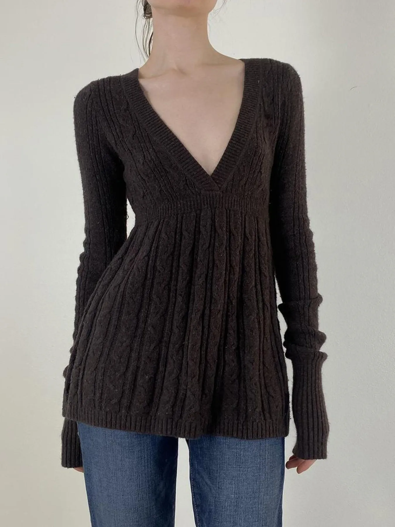 Summer Women's Clothing Twist Knit V Neck Casual Wear Slim Fit Long Sleeve Pullover For Woman Vintage Polyester Knit Sweater
Summer Women's Clothing Twist Knit V Neck Casual Wear Slim Fit Long Sleeve Pullover For Woman Vintage Polyester Knit Sweater