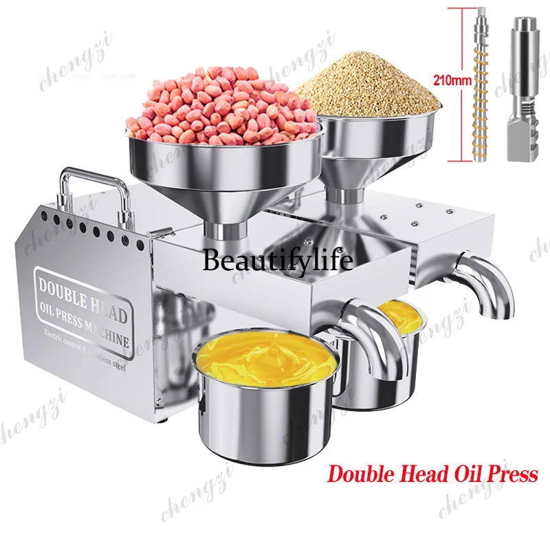 B02 New Double Head Oil Press Commercial Stainless Steel High Extraction Rate Press Flaxseed Sunflower Seed Coconut Meat
B02 New Double Head Oil Press Commercial Stainless Steel High Extraction Rate Press Flaxseed Sunflower Seed Coconut Meat