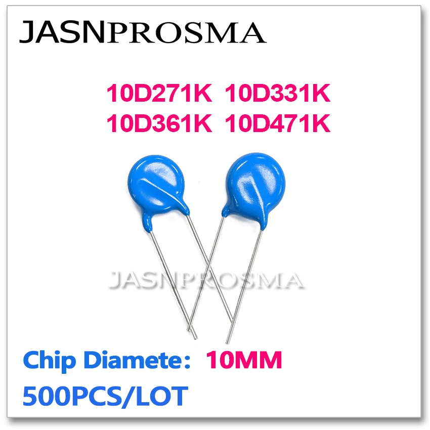 Варисторы JASNPROSMA 10D271K, 10D331K, 10D361K, 10D471K, 10 мм, 500 шт., 270В, 330В, 360В, 470В, пьезорезисторы ZOV
Варисторы JASNPROSMA 10D271K, 10D331K, 10D361K, 10D471K, 10 мм, 500 шт., 270В, 330В, 360В, 470В, пьезорезисторы ZOV