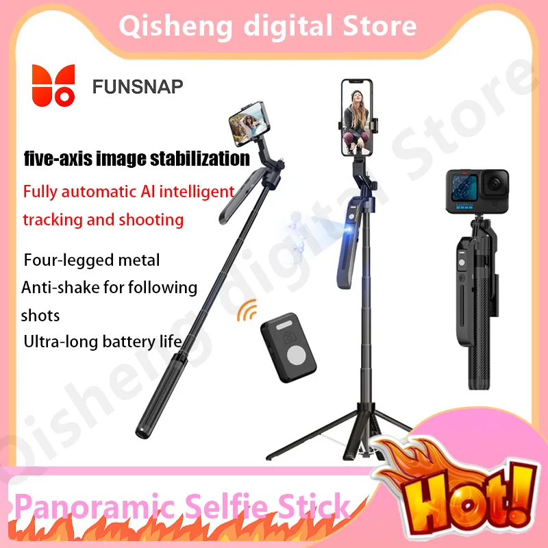 Funsnap A6/A8 New Smart Ai Panoramic Selfie Stick Fully Automatic Ai Smart Tracking Face Tracking Portable Floor-Standing Tripod
Funsnap A6/A8 New Smart Ai Panoramic Selfie Stick Fully Automatic Ai Smart Tracking Face Tracking Portable Floor-Standing Tripod