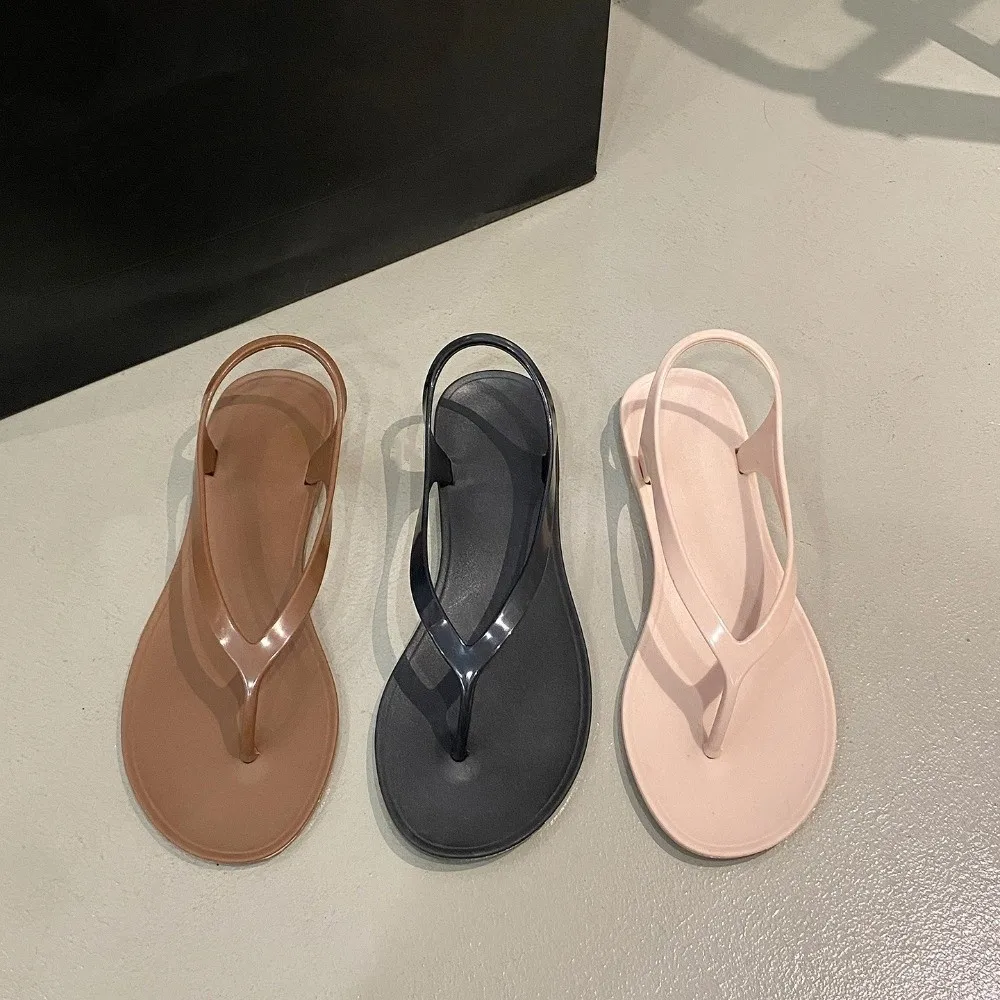 Elegant PVC Women Flat Sandals with Back Heel Strap Spring Summer Girl Flip Flop Out Wear Ins Simple Korean Style Slippers Daily
Elegant PVC Women Flat Sandals with Back Heel Strap Spring Summer Girl Flip Flop Out Wear Ins Simple Korean Style Slippers Daily