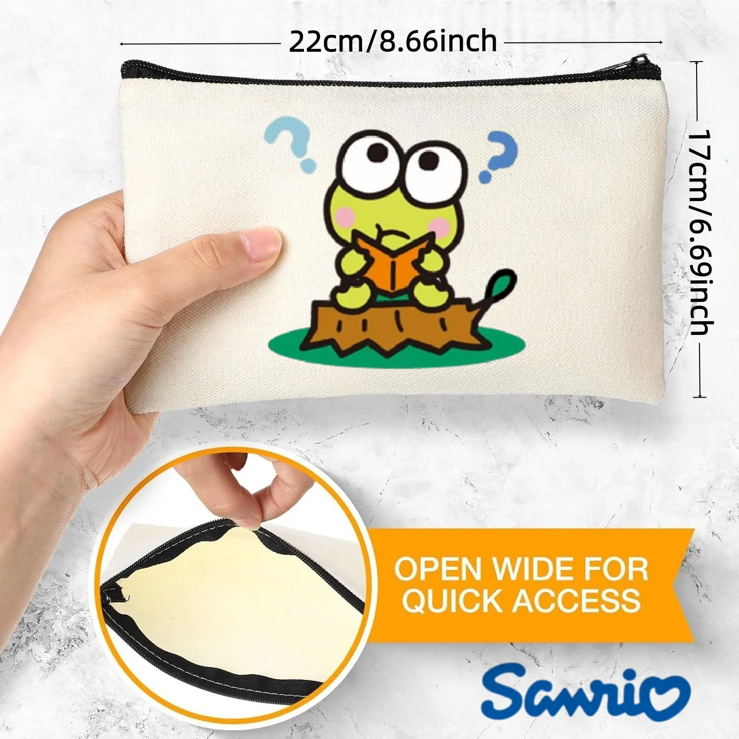 1PC Sanrio Keroppi Reading Frog Canvas Makeup Bag, Kawaii Cosmetic Pouch
1PC Sanrio Keroppi Reading Frog Canvas Makeup Bag, Kawaii Cosmetic Pouch