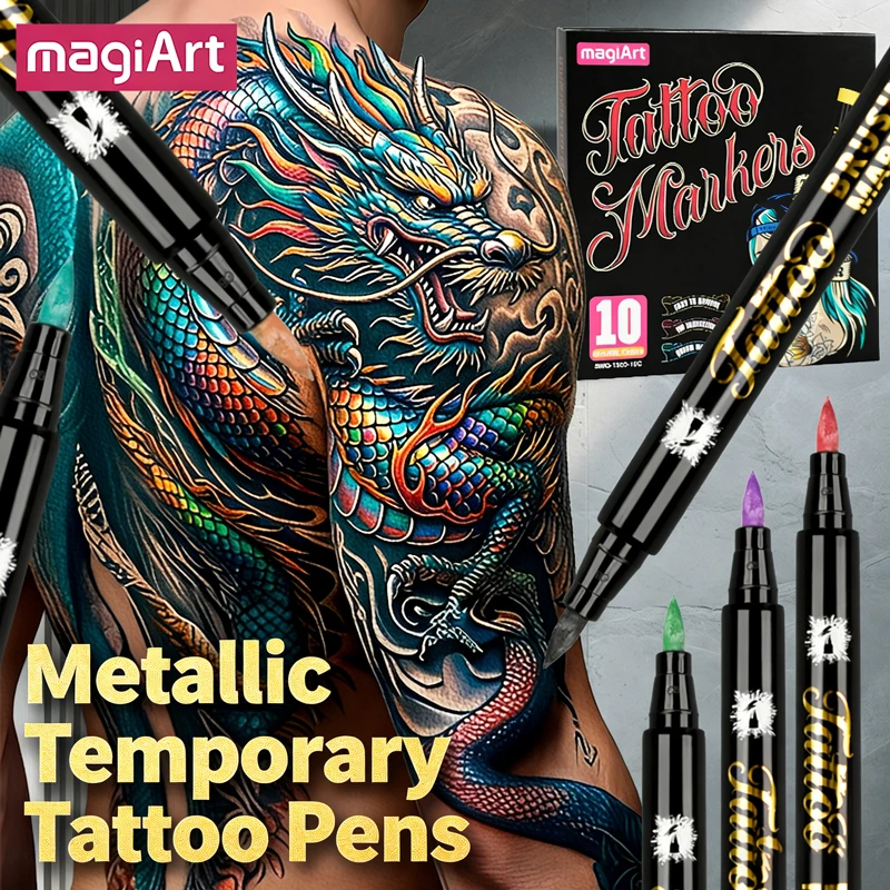 10 Colors Temporary Tattoo Markers, Washable & Quick Drying, Ideal for Themed Parties, Daily Art, Gifting & Creative Stationery
10 Colors Temporary Tattoo Markers, Washable & Quick Drying, Ideal for Themed Parties, Daily Art, Gifting & Creative Stationery