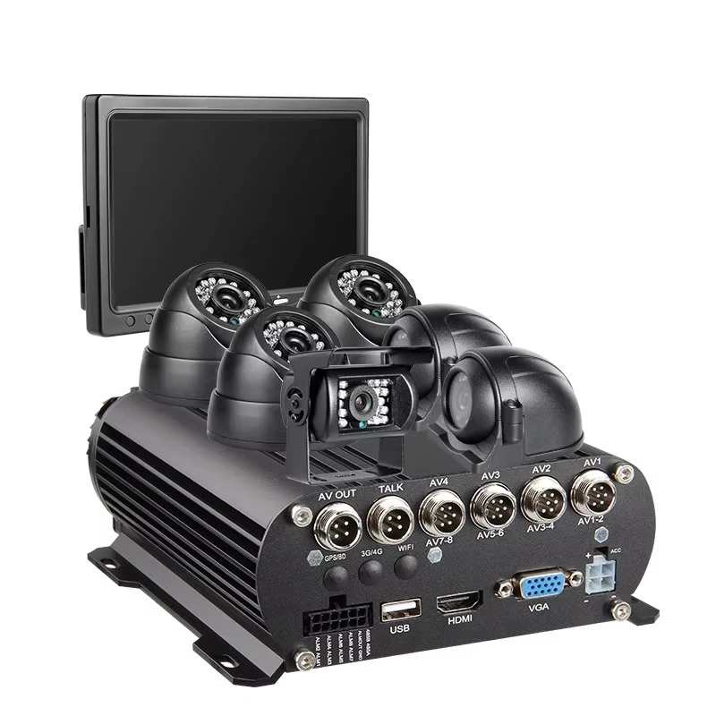 8CH H.264 1080P AHD Mobile HDD Car DVR with 7 Inch VGA and 6 IR Night Vision Waterproof Cameras for Truck RV Van Bus
8CH H.264 1080P AHD Mobile HDD Car DVR with 7 Inch VGA and 6 IR Night Vision Waterproof Cameras for Truck RV Van Bus