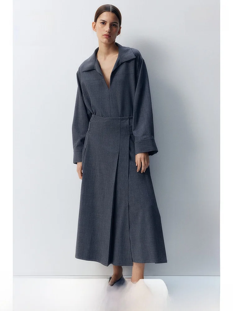 Ele High Waist A-Line Skirt Pleated f-length Women's Faion Spring H&M Polyester Fiber Blend Comfortable Fit
Ele High Waist A-Line Skirt Pleated f-length Women's Faion Spring H&M Polyester Fiber Blend Comfortable Fit