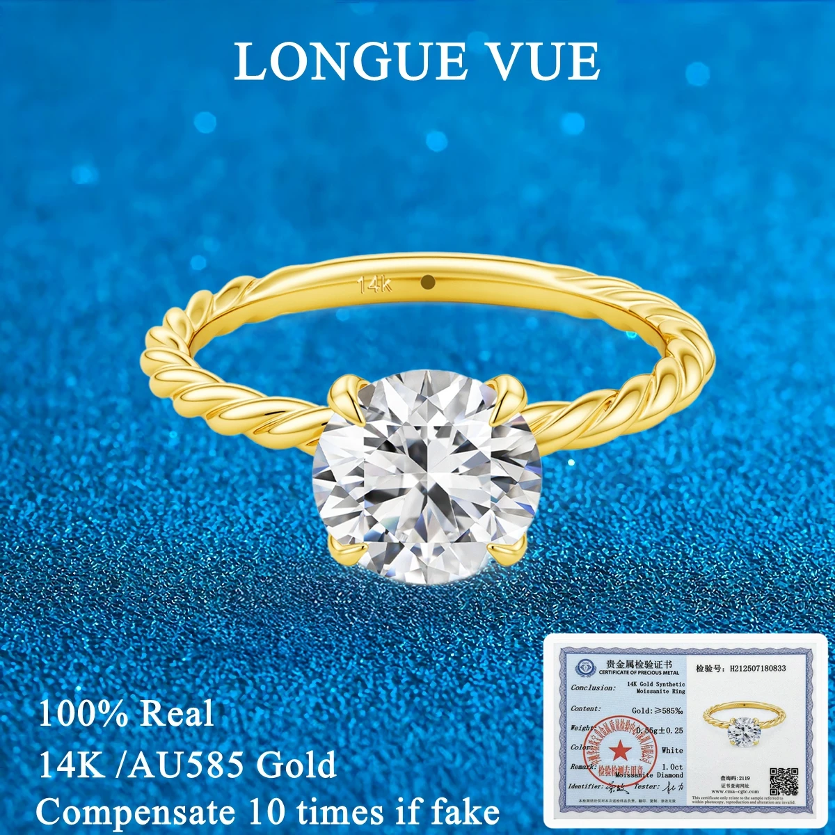 Pure 14k Gold Moissanite Bride Wedding Band Women Thread Twist Rings Engagement Jewelry Dazzling Lab Diamond Solitaire Ring
Pure 14k Gold Moissanite Bride Wedding Band Women Thread Twist Rings Engagement Jewelry Dazzling Lab Diamond Solitaire Ring
