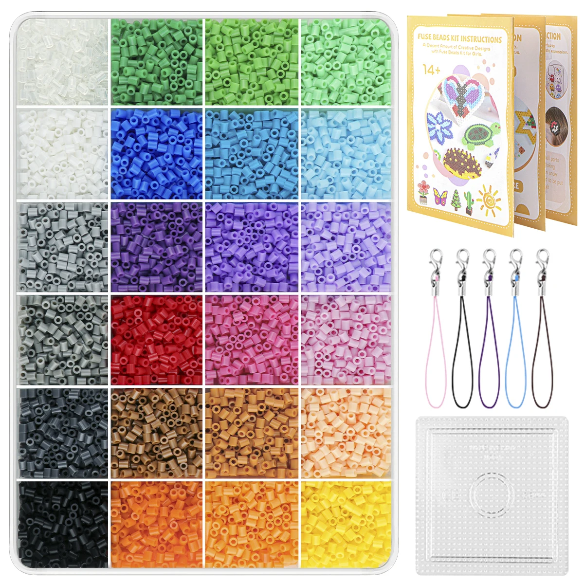 6000pcs 2.6mm comprehensive bean DIY creation set - including circular hexagonal puzzle boards, hanging chain hooks
6000pcs 2.6mm comprehensive bean DIY creation set - including circular hexagonal puzzle boards, hanging chain hooks