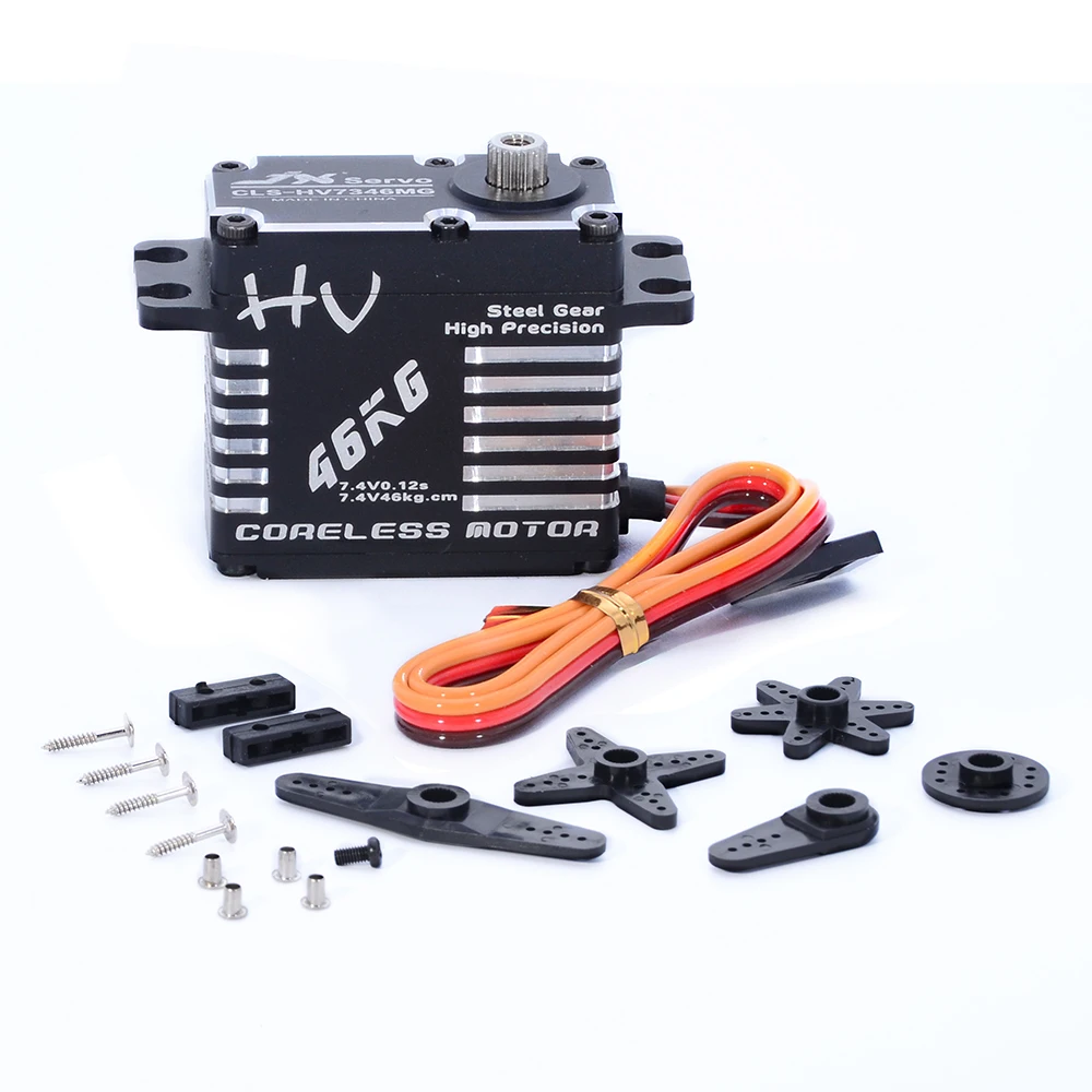 JX CLS-HV7346MG 7.4V 46kg Coreless High Precision Steel Gear Full CNC Digital Servo for RC Car Crawler Boat Robot
JX CLS-HV7346MG 7.4V 46kg Coreless High Precision Steel Gear Full CNC Digital Servo for RC Car Crawler Boat Robot