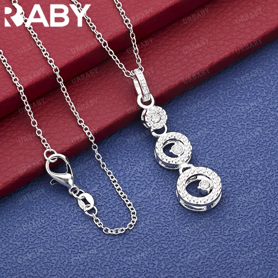 URBABY 40-75cm 925 Sterling Silver Zircons Three Round Pendant Necklace Charm Trend Birthday Gifts Fashion Party
URBABY 40-75cm 925 Sterling Silver Zircons Three Round Pendant Necklace Charm Trend Birthday Gifts Fashion Party