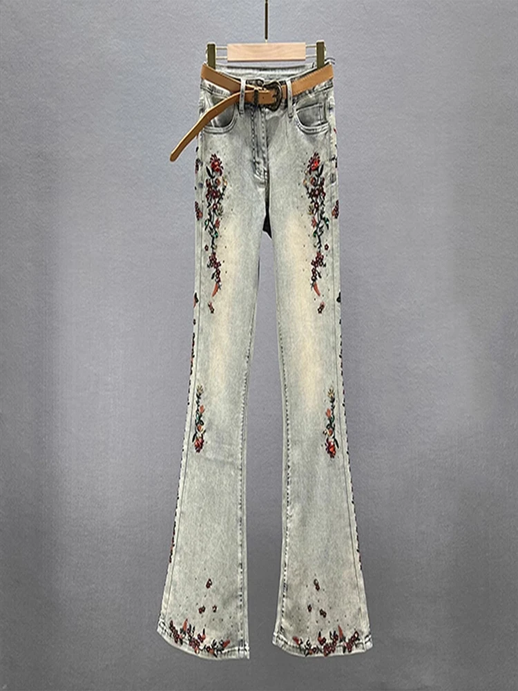 2025 Spring Summer New Women High End Embroidery Flowers Denim Flare Jeans Pants Unique Design Slim Stretchy Trousers
2025 Spring Summer New Women High End Embroidery Flowers Denim Flare Jeans Pants Unique Design Slim Stretchy Trousers