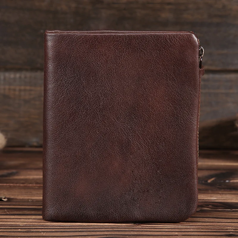 Retro hand-polished leather wallet, first-layer cowhide short wallet, casual vegetable tanned leather, fashionable, simple and v
Retro hand-polished leather wallet, first-layer cowhide short wallet, casual vegetable tanned leather, fashionable, simple and v