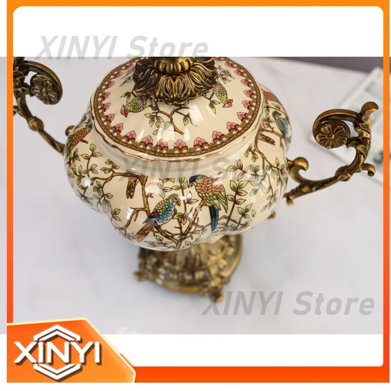 European retro ceramic decoration jar, living room entrance handicraft decoration, storage and storage jar
European retro ceramic decoration jar, living room entrance handicraft decoration, storage and storage jar