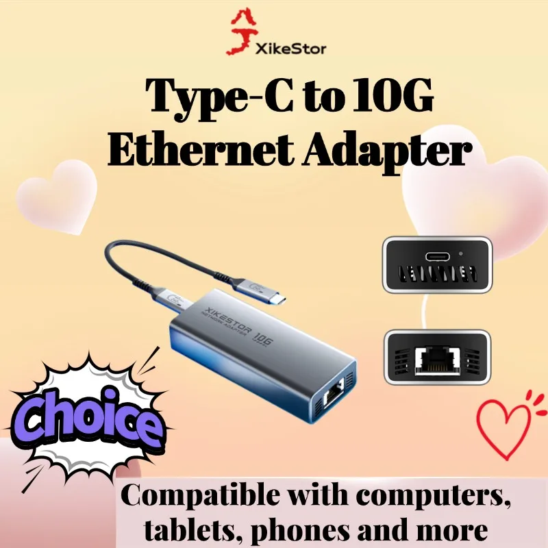 XikeStor 10Gbps USB Network Card, RTL8159 Chip USB 3.2 to RJ45 Adapter, 10 Gigabit External NIC for Laptop, Desktop, Tablet
XikeStor 10Gbps USB Network Card, RTL8159 Chip USB 3.2 to RJ45 Adapter, 10 Gigabit External NIC for Laptop, Desktop, Tablet