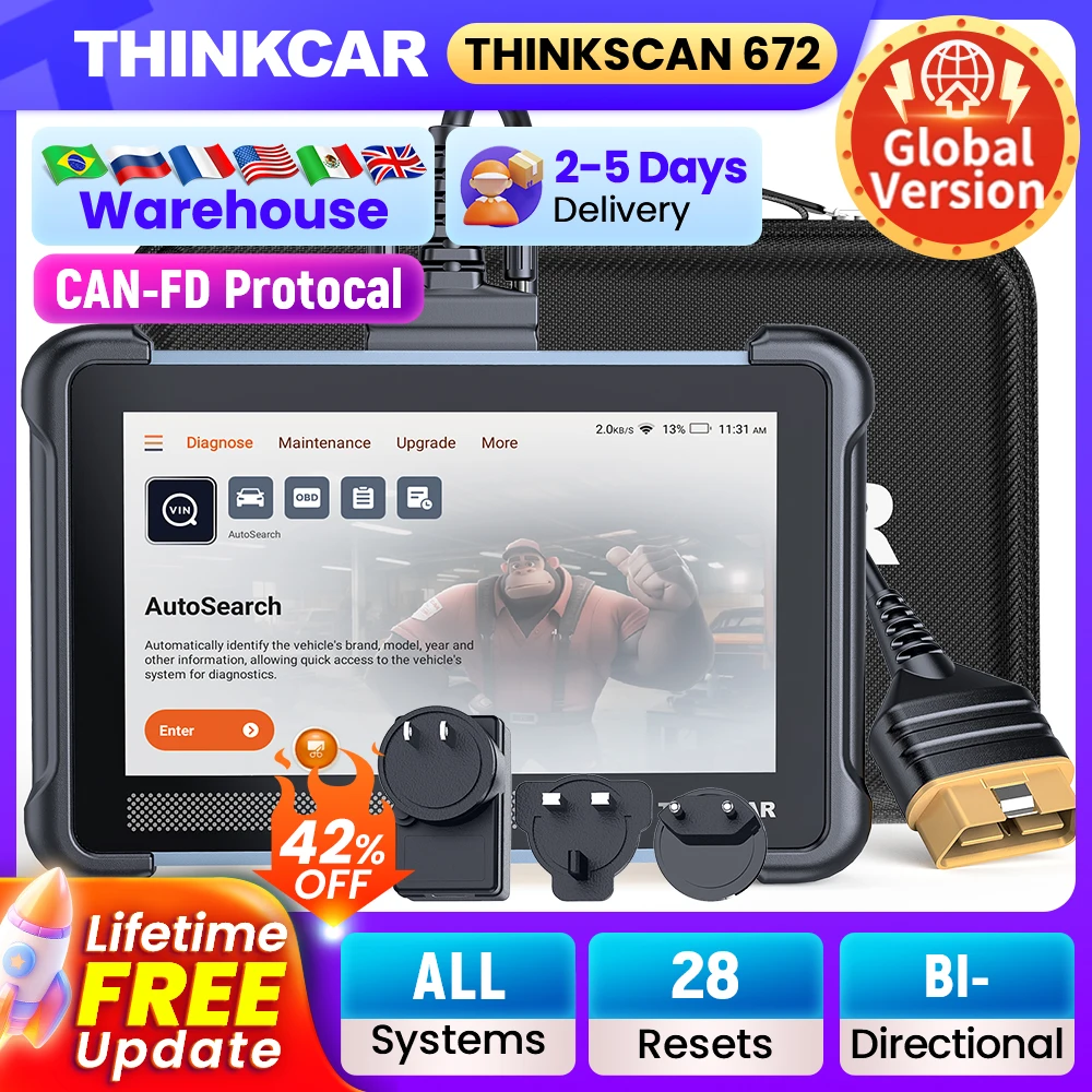 THINKCAR THINKSCAN 672 Профессиональный автомобильный диагностический инструмент CANFD двунаправленный 28, сброс масла IMMO, полная система, бесплатный автоматический сканер Obd2
THINKCAR THINKSCAN 672 Профессиональный автомобильный диагностический инструмент CANFD двунаправленный 28, сброс масла IMMO, полная система, бесплатный автоматический сканер Obd2