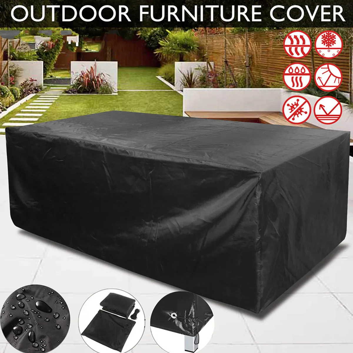 Waterproof Dustproof Furniture Cover Black Outdoor Patio Table Chair Cover Polyester PVC Double Stitching Rain Snow Dust
Waterproof Dustproof Furniture Cover Black Outdoor Patio Table Chair Cover Polyester PVC Double Stitching Rain Snow Dust