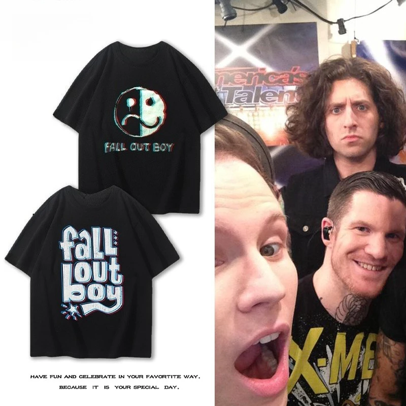 Периферийная футболка Fall Out Boy Rock Band с короткими рукавами для мужчин и женщин, летний персонализированный и универсальный повседневный топ
Периферийная футболка Fall Out Boy Rock Band с короткими рукавами для мужчин и женщин, летний персонализированный и универсальный повседневный топ
