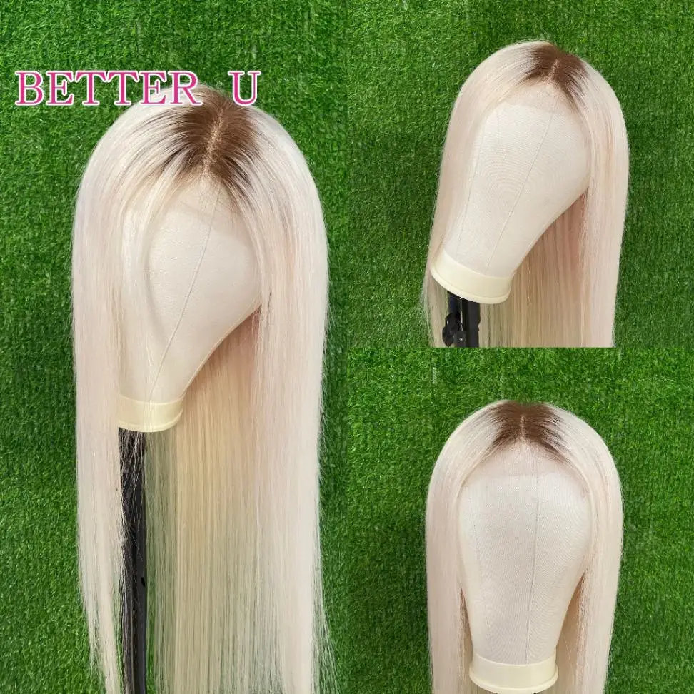 Ombre Platinum Colored Lace Front Human Hair Wig Pre-Plucking Ash Blonde With Brown Roots 13x4 13x6 Lace Frontal Wig For Women
Ombre Platinum Colored Lace Front Human Hair Wig Pre-Plucking Ash Blonde With Brown Roots 13x4 13x6 Lace Frontal Wig For Women