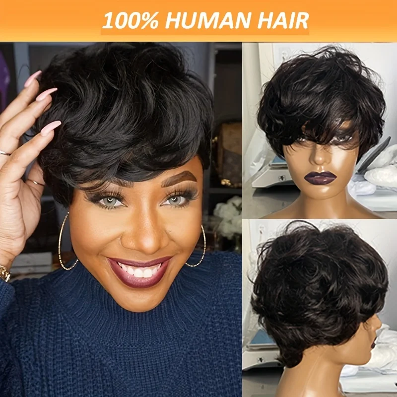 short curly machine made 6inch black color pixie cut human hair wigs for women wig daily party cosplay use 150% density
short curly machine made 6inch black color pixie cut human hair wigs for women wig daily party cosplay use 150% density