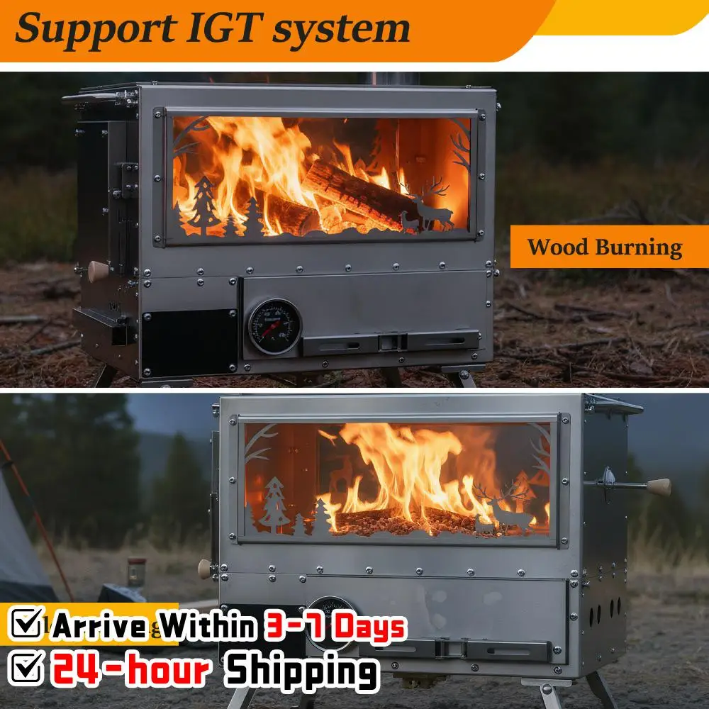 Camping Stove with Oven & Camping Table with Chimney Pipe Multi-Fuel Camp Stove Stainless Steel for Heating Cooking Hunting
Camping Stove with Oven & Camping Table with Chimney Pipe Multi-Fuel Camp Stove Stainless Steel for Heating Cooking Hunting
