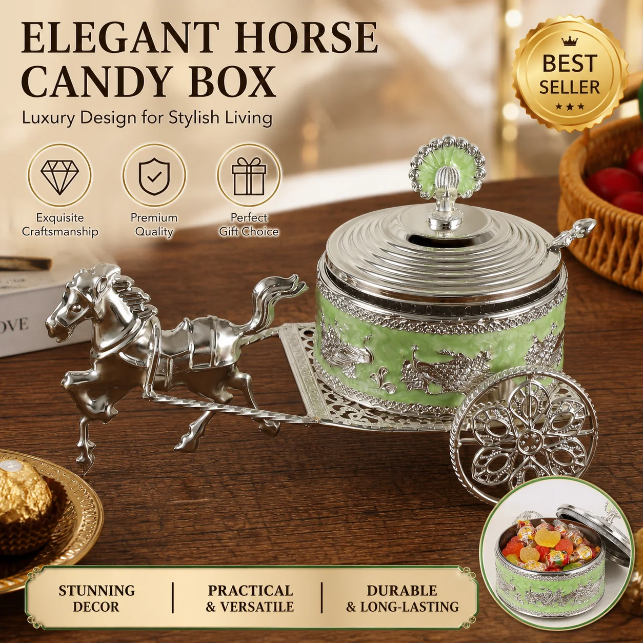 Zinc Alloy Horse Carriage Sugar Bowl with Spoon Silver-Color Metal Spice Jar Nordic Enamel Condiment Box Kitchen Decor
Zinc Alloy Horse Carriage Sugar Bowl with Spoon Silver-Color Metal Spice Jar Nordic Enamel Condiment Box Kitchen Decor