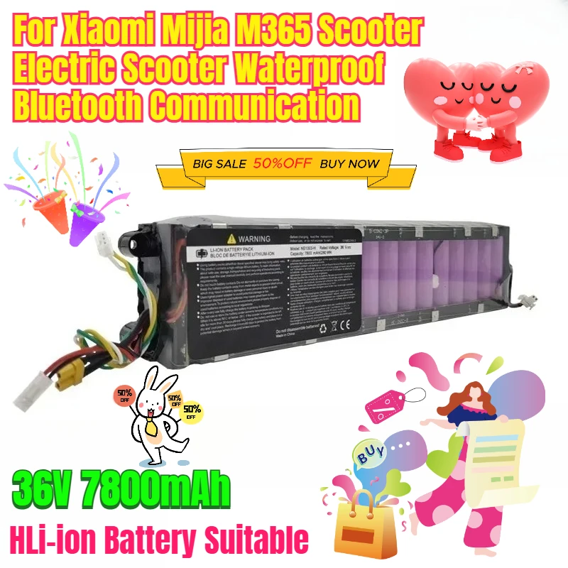 36V 7800mAh HLi-ion Battery Suitable for Xiaomi Mijia M365 Scooter Electric Scooter Waterproof Bluetooth Communication
36V 7800mAh HLi-ion Battery Suitable for Xiaomi Mijia M365 Scooter Electric Scooter Waterproof Bluetooth Communication