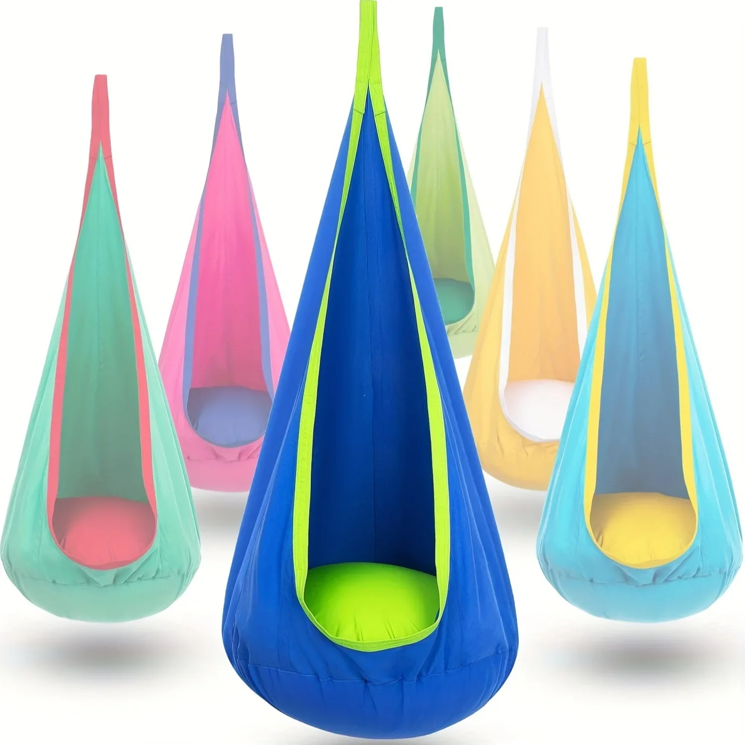 1Pc Pod Hanging Chair - Indoor/Outdoor Hanging Chair with Inflatable Pillows and Pockets - Supports Up To 176 Lbs
1Pc Pod Hanging Chair - Indoor/Outdoor Hanging Chair with Inflatable Pillows and Pockets - Supports Up To 176 Lbs