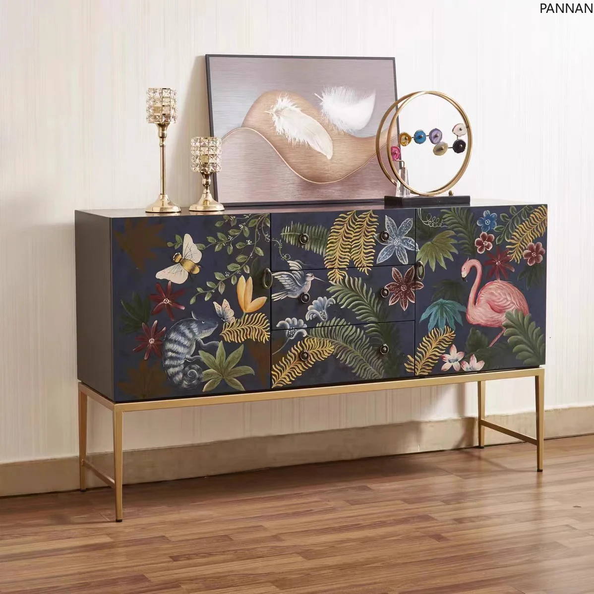 American retro side cabinet, entrance cabinet, painted light luxury home partition locker
American retro side cabinet, entrance cabinet, painted light luxury home partition locker