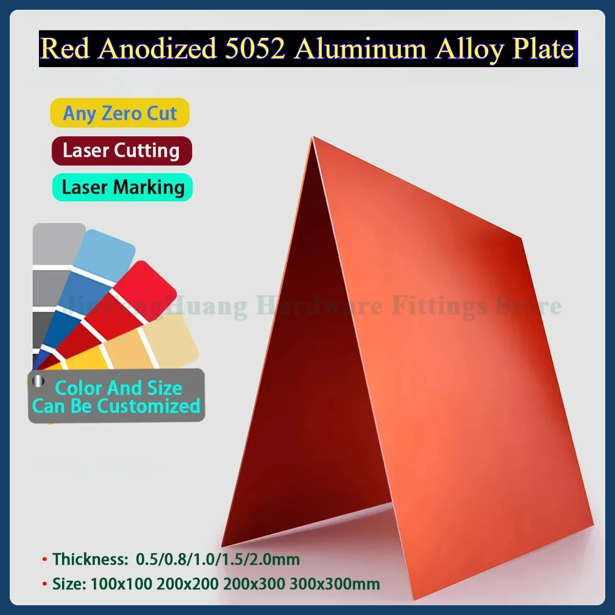 Red Anodized 5052 Aluminum Alloy Plate Aluminum Plate Size 100x100 200x200 200x300 300x300mmThickness 0.5/0.8/1/1.5/2mm
Red Anodized 5052 Aluminum Alloy Plate Aluminum Plate Size 100x100 200x200 200x300 300x300mmThickness 0.5/0.8/1/1.5/2mm