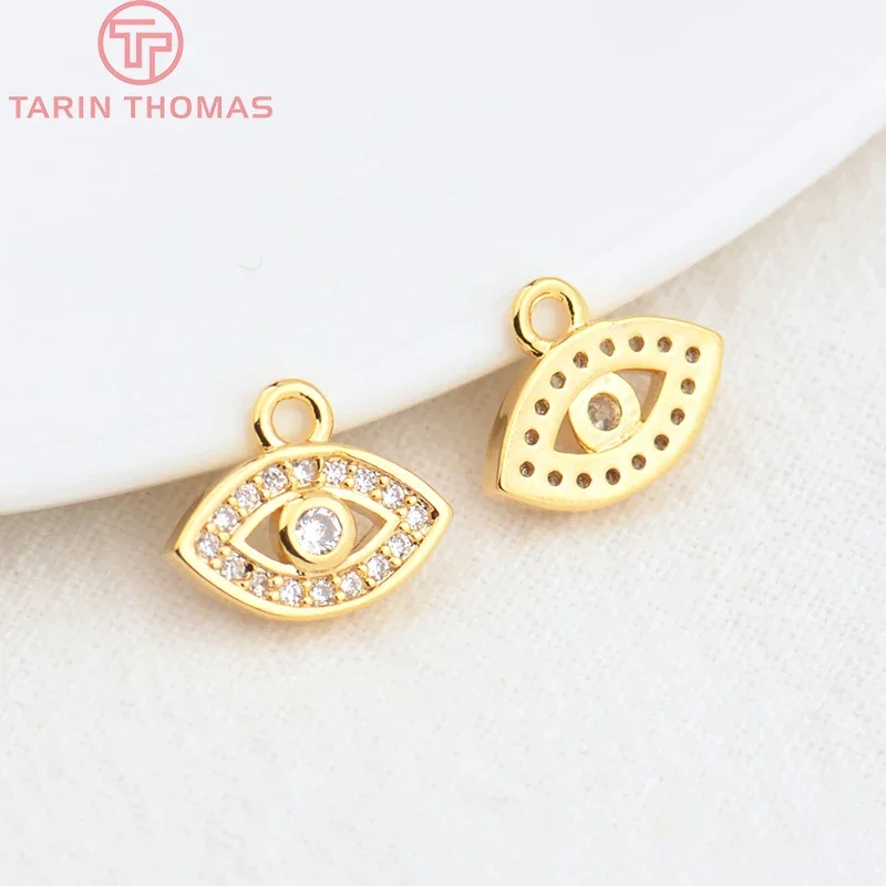 (4395) 6PCS 7x11.5MM Hole 1.5MM 24K Gold Color Brass with Zircon Eye Charms Pendants High Quality Diy Jewelry Accessories 
(4395) 6PCS 7x11.5MM Hole 1.5MM 24K Gold Color Brass with Zircon Eye Charms Pendants High Quality Diy Jewelry Accessories
