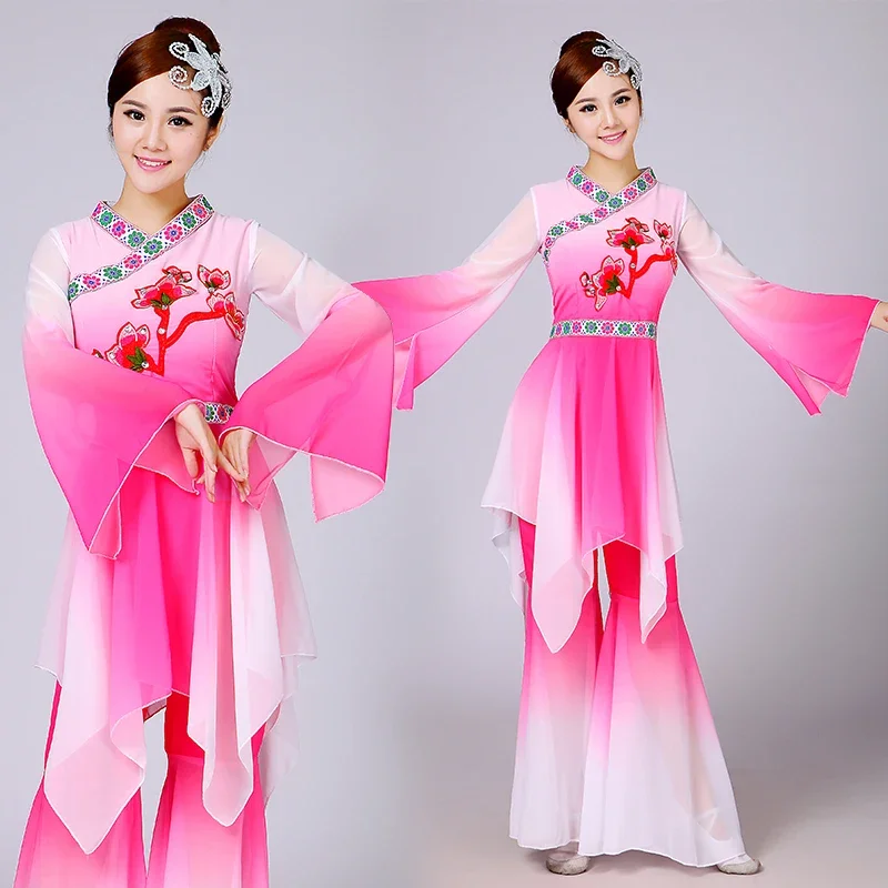 New Fan Dance Clothing Classical Clothes Yangko Dance Costumes National Umbrella clothes for adult Chinese Folk Dance
New Fan Dance Clothing Classical Clothes Yangko Dance Costumes National Umbrella clothes for adult Chinese Folk Dance