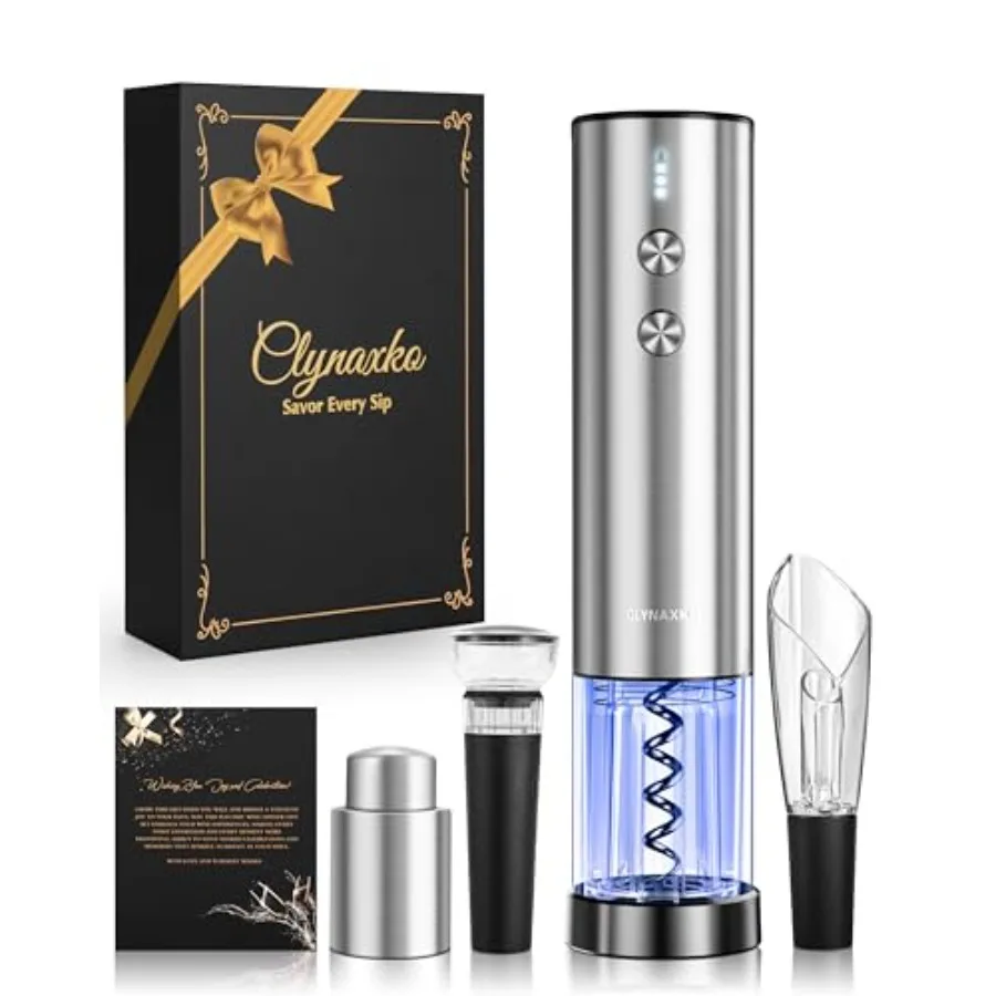 Electric Wine Opener Set - Premium Wine Gifts with Wine Opener, Foil Cutter, Wine Aerator, Vacuum Stopper, and Elegant Gift Box
Electric Wine Opener Set - Premium Wine Gifts with Wine Opener, Foil Cutter, Wine Aerator, Vacuum Stopper, and Elegant Gift Box