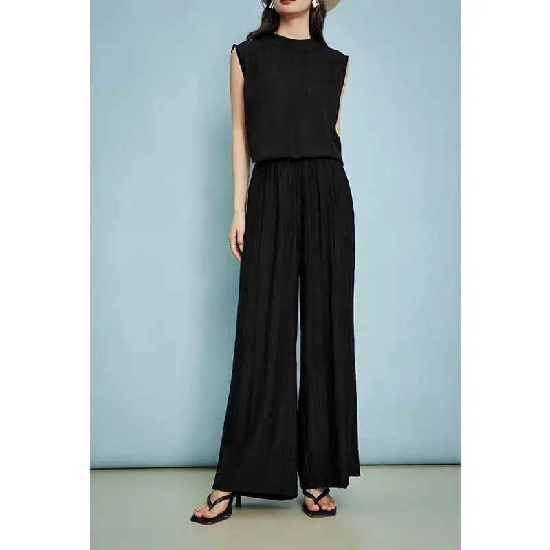 Gothiscyn Office Lady Casual Set Women's Summer Striped Stand Collar Sleeveless Shirt High Waist Wide Leg Pants Two-piece Set
Gothiscyn Office Lady Casual Set Women's Summer Striped Stand Collar Sleeveless Shirt High Waist Wide Leg Pants Two-piece Set