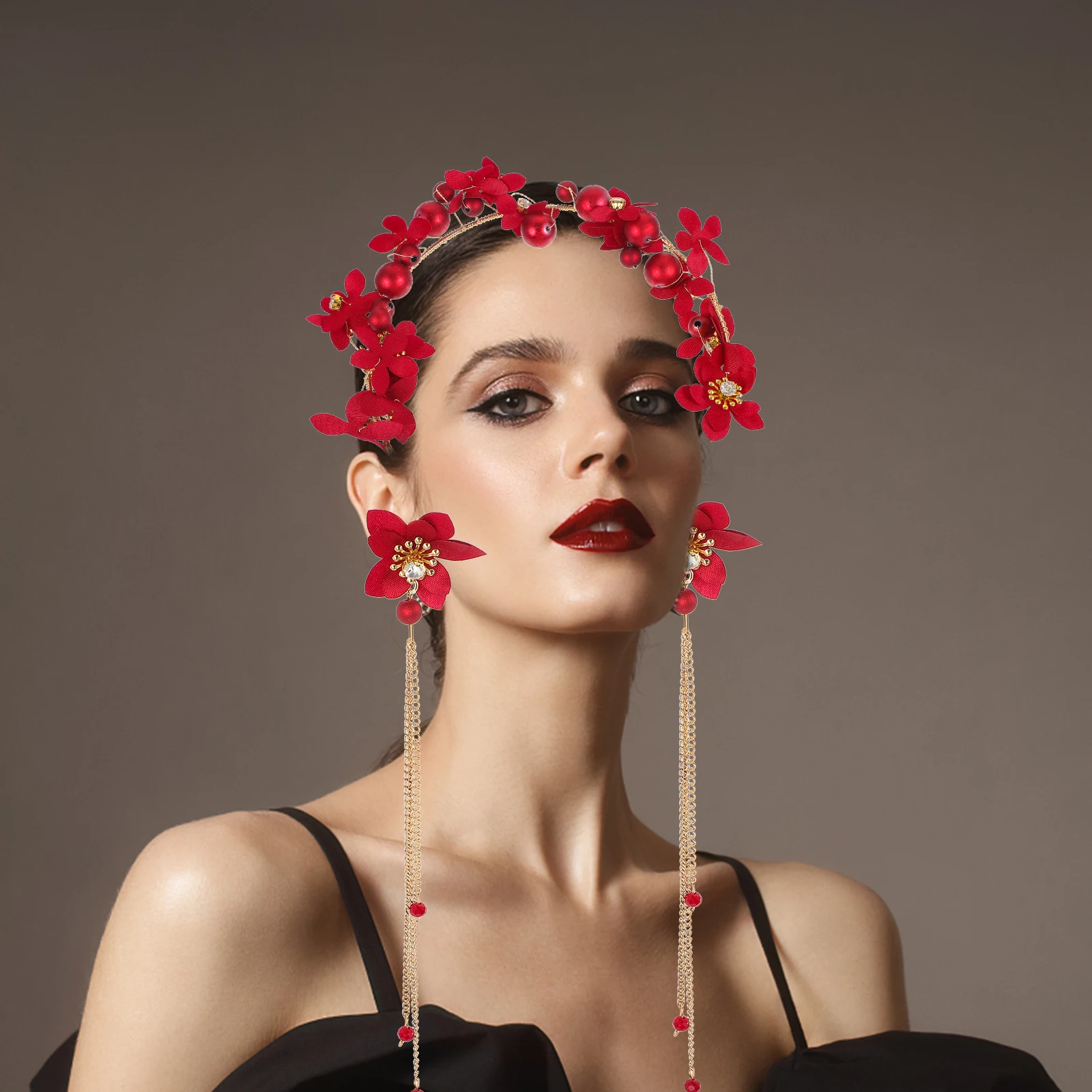 Hair Band Earrings Set Ribbon Bridal Supply Flowers Hairband Alloy Decorative Ear Rings Flower Hairband Elegant Headdress Women
Hair Band Earrings Set Ribbon Bridal Supply Flowers Hairband Alloy Decorative Ear Rings Flower Hairband Elegant Headdress Women