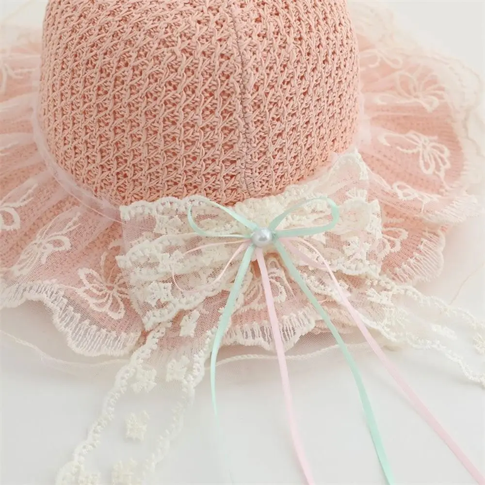 Wide Brim Children Sun Hat Lace Trim Breathable Material Sun Hat Straw Material Pearl Decoration Beach Hat Beach Activities
Wide Brim Children Sun Hat Lace Trim Breathable Material Sun Hat Straw Material Pearl Decoration Beach Hat Beach Activities