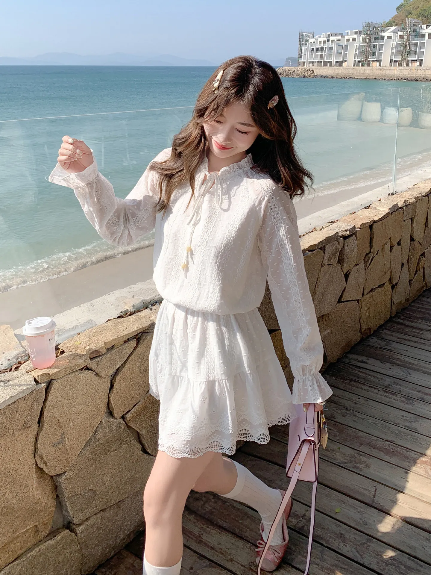 Cheng Xiao Xian Early Spring Beautiful Korean Style Long Sleeve Dress Short Skirt High Waist A-Line Silhouette Commute Wear
Cheng Xiao Xian Early Spring Beautiful Korean Style Long Sleeve Dress Short Skirt High Waist A-Line Silhouette Commute Wear