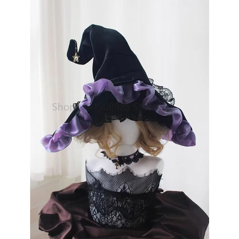 Handmade Lace Witch Pointed Hats Bandage Bow Wizard Hat Adult Gothic Lolita Cosplay Costume Accessories Halloween Party Hat
Handmade Lace Witch Pointed Hats Bandage Bow Wizard Hat Adult Gothic Lolita Cosplay Costume Accessories Halloween Party Hat