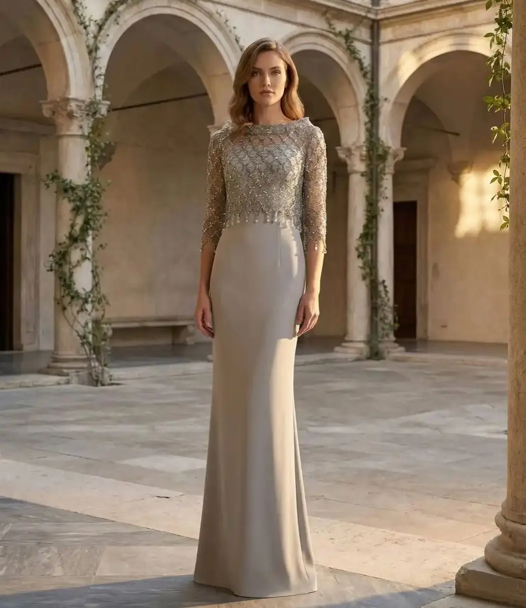 Ofherown 2026 Silver Grey Beaded Evening Dress Half Sleeve Illusion Neckline Tassel Crystal Formal Prom Gown For Wedding Gust
Ofherown 2026 Silver Grey Beaded Evening Dress Half Sleeve Illusion Neckline Tassel Crystal Formal Prom Gown For Wedding Gust