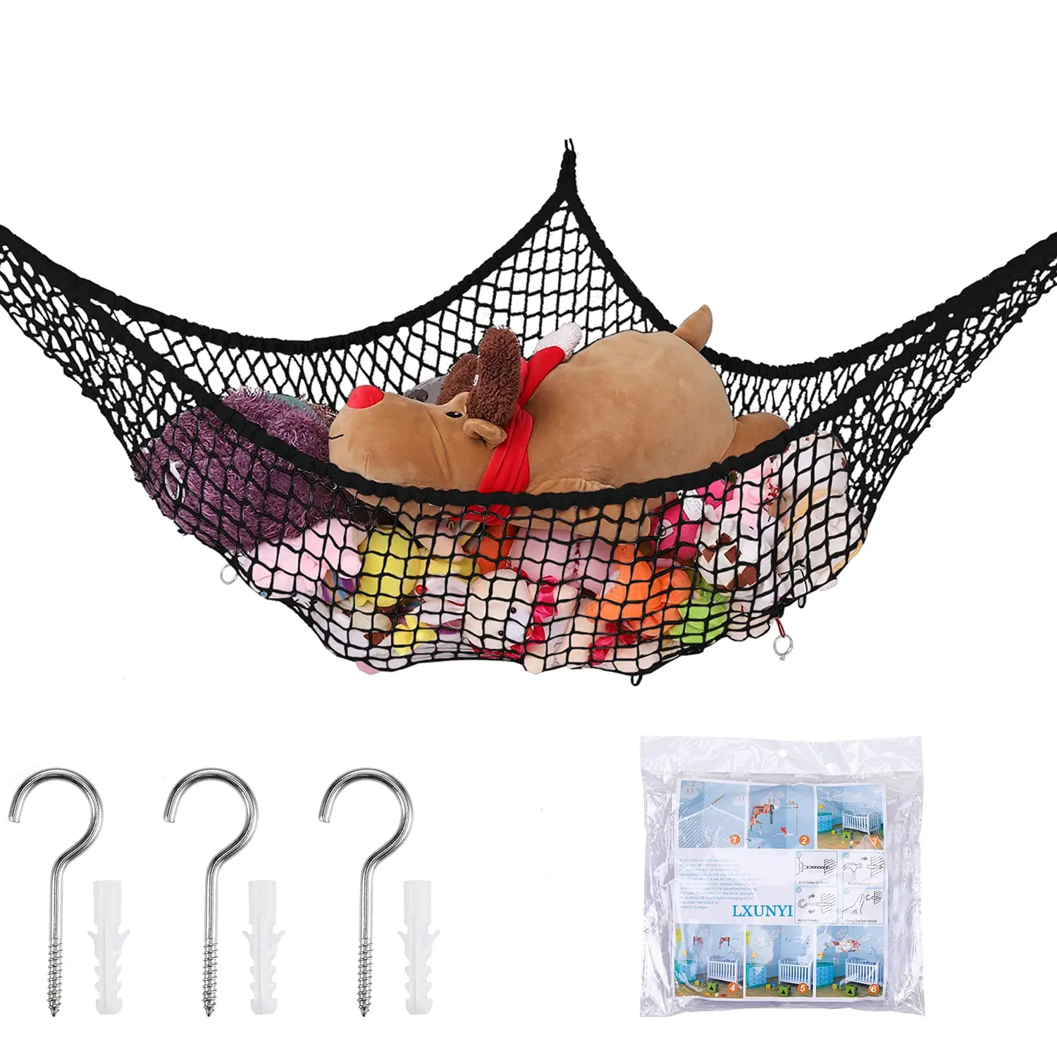 Stuffed Animal Hammock, Toy Hammo Storage Net, Mesh Toy Net Holder Jumbo Wall Corner Giant Baby Kids Children Stuff Animals
Stuffed Animal Hammock, Toy Hammo Storage Net, Mesh Toy Net Holder Jumbo Wall Corner Giant Baby Kids Children Stuff Animals