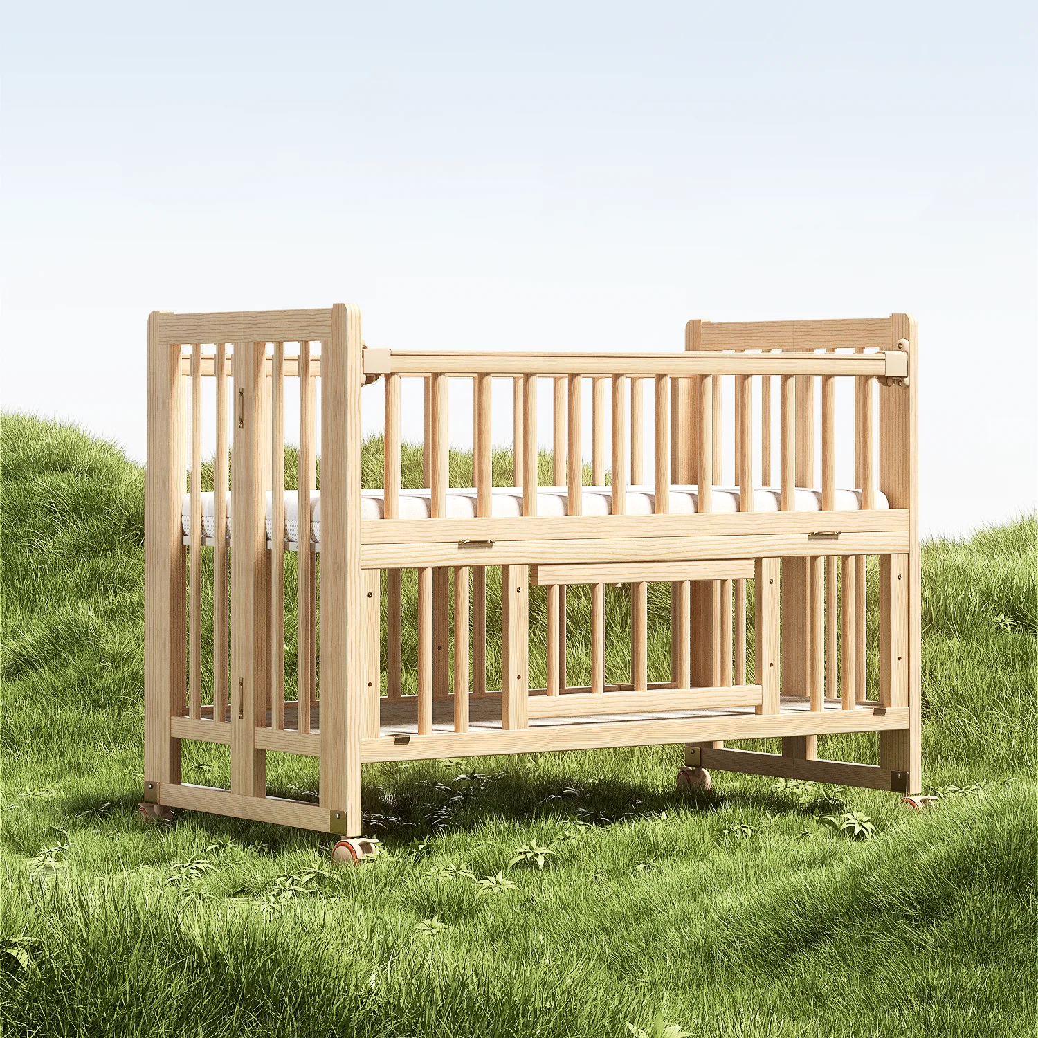 High-quality Cheap Price Folding Wooden Baby Cot Bed Modern Multifunctional Solid Wood Baby Crib With Wheels for 0-3 Years Old
High-quality Cheap Price Folding Wooden Baby Cot Bed Modern Multifunctional Solid Wood Baby Crib With Wheels for 0-3 Years Old