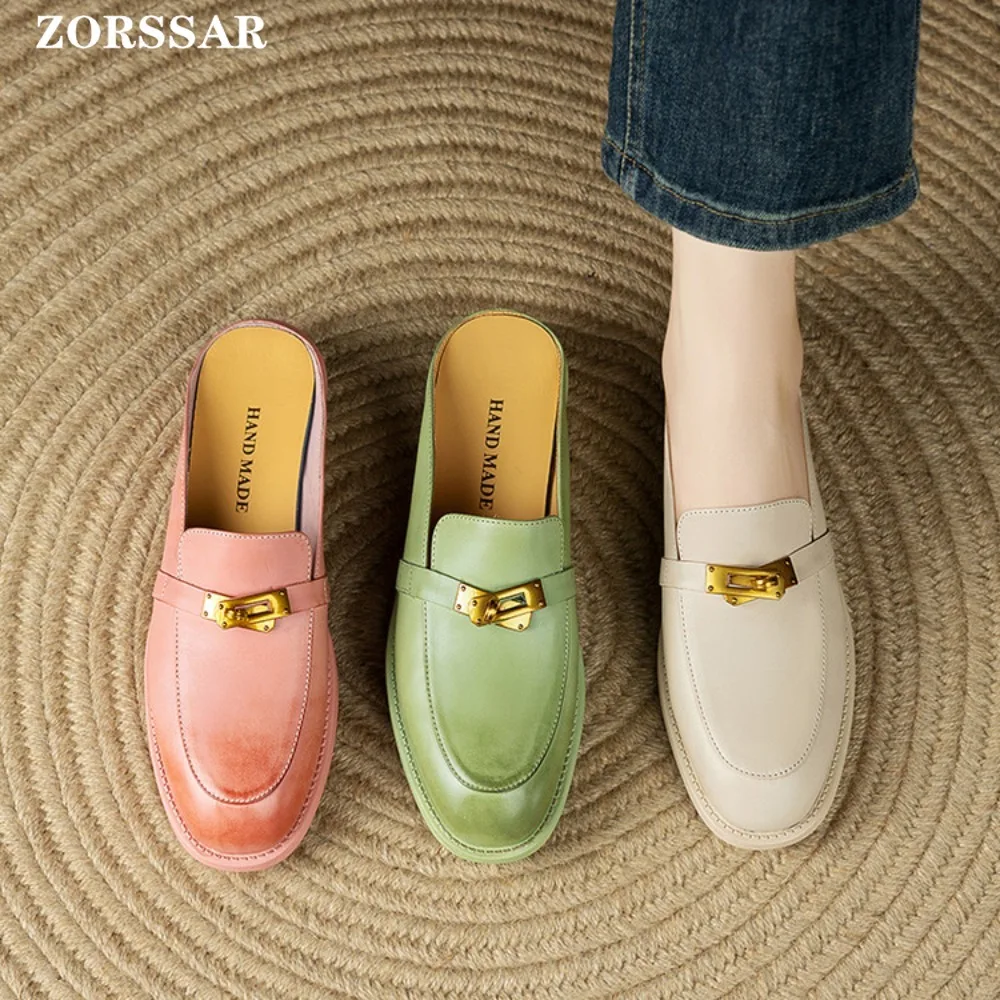 2025 New Summer Women Flat Shoes Fashion Closed Toe Slip on Mules Slipper Genuine Leather Flats Outdoor Half Slippers Sandals
2025 New Summer Women Flat Shoes Fashion Closed Toe Slip on Mules Slipper Genuine Leather Flats Outdoor Half Slippers Sandals