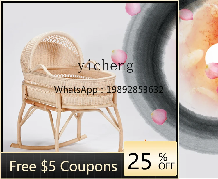 Tqh Rattan Baby Cradle Sleeping Basket Old-Fashioned Traditional 0-2 Years Old Babies' Bed Real Rattan Bed Movable Cradle
Tqh Rattan Baby Cradle Sleeping Basket Old-Fashioned Traditional 0-2 Years Old Babies' Bed Real Rattan Bed Movable Cradle