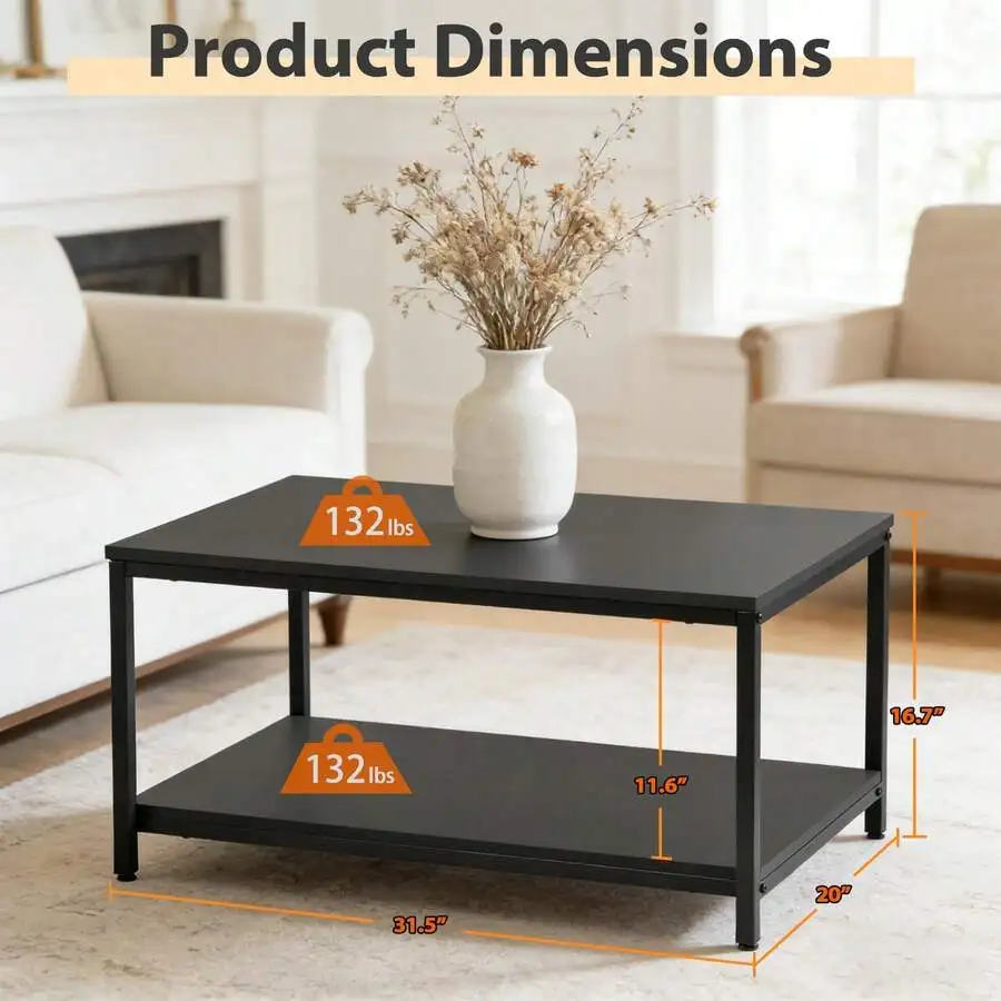 Industrial Coffee Table With Storage Shelf For Living Room, Wood Look Accent Furniture With Vintage Wooden Board Stable Metal
Industrial Coffee Table With Storage Shelf For Living Room, Wood Look Accent Furniture With Vintage Wooden Board Stable Metal