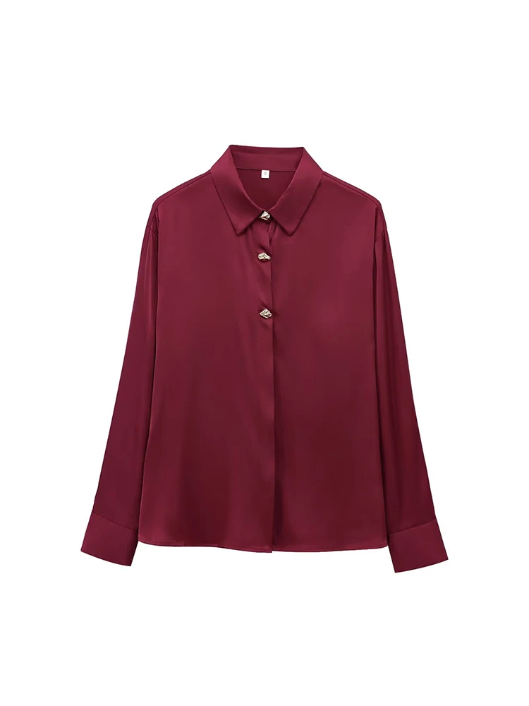 KUCLUT Women Fashion With Button Solid Single Breasted Blouse Vintage Lapel Neck Long Sleeves Female Chic Lady Shirts
KUCLUT Women Fashion With Button Solid Single Breasted Blouse Vintage Lapel Neck Long Sleeves Female Chic Lady Shirts